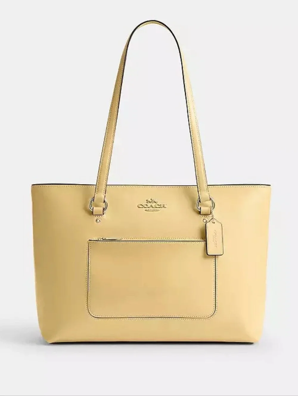 Coach Pebble Leather Tote Bag in Yellow
